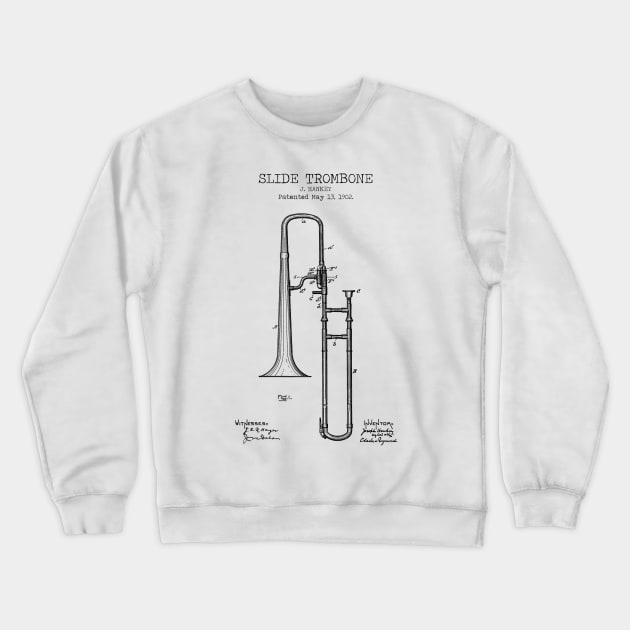 SLIDE TROMBONE patent Crewneck Sweatshirt by Dennson Creative